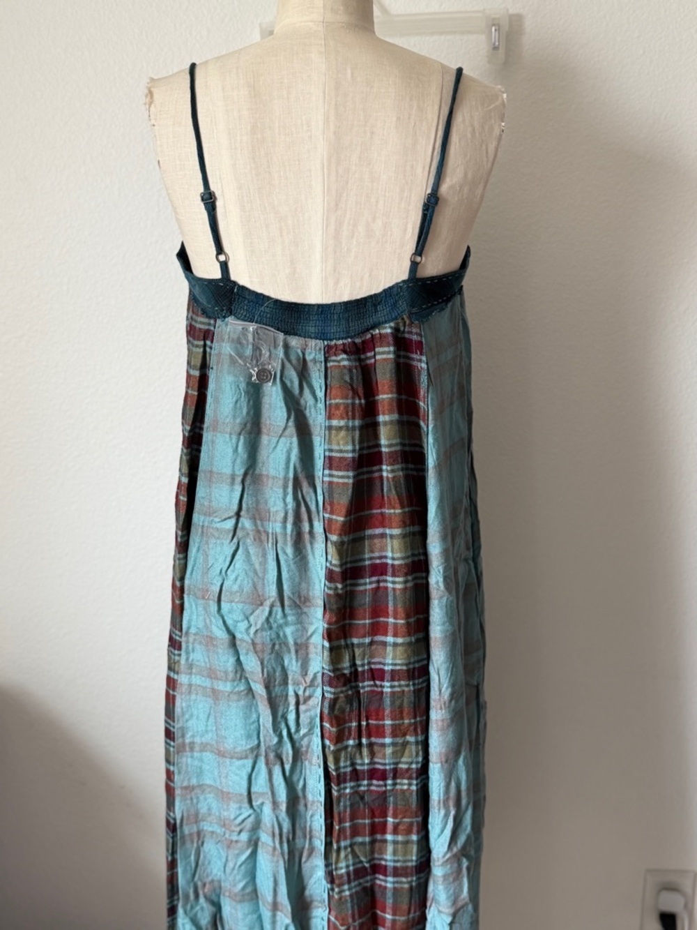 Free People Blue Multi Plaid Midi Dress - Picture 4 of 4
